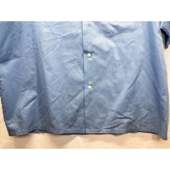 True Vintage Penneys Towncraft Shirt Sz XL Blue Plaid Penn Prest 60s One Pocket - Picture 5 of 10